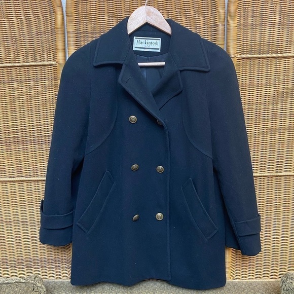Mackintosh Jackets & Blazers - MACKINTOSH New England vintage black 100% wool women’s classic warm coat gold